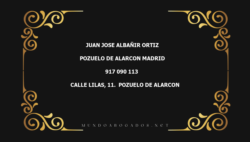 abogado Juan Jose Albañir Ortiz en la localidad de Pozuelo de Alarcon