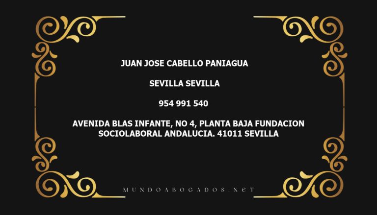 abogado Juan Jose Cabello Paniagua en la localidad de Sevilla