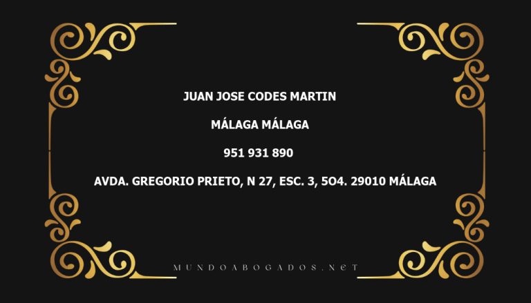 abogado Juan Jose Codes Martin en la localidad de Málaga