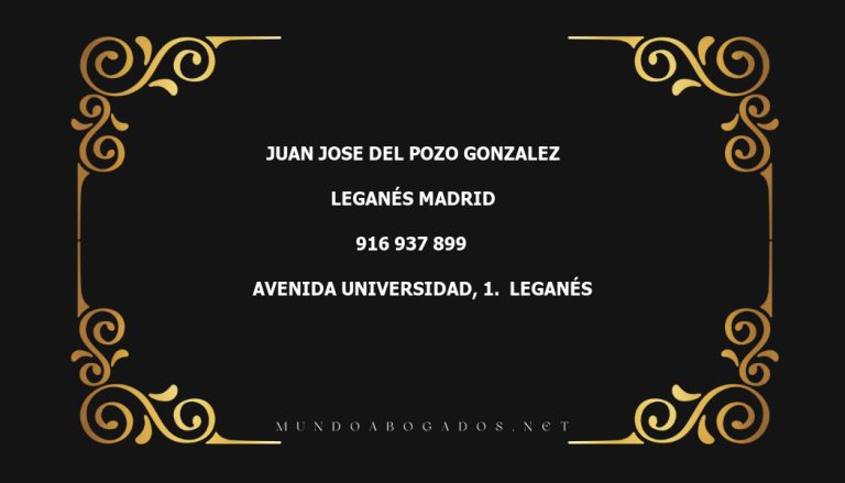 abogado Juan Jose Del Pozo Gonzalez en la localidad de Leganés