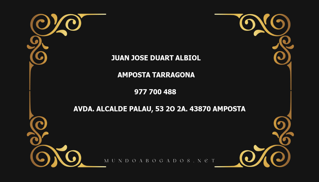 abogado Juan Jose Duart Albiol en la localidad de Amposta