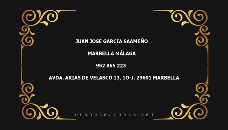 abogado Juan Jose Garcia Saameño en la localidad de Marbella