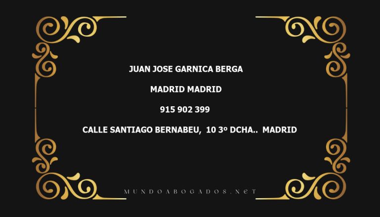 abogado Juan Jose Garnica Berga en la localidad de Madrid