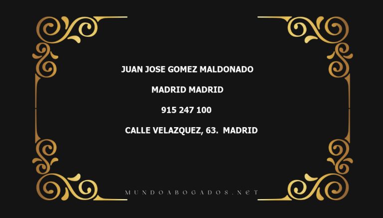 abogado Juan Jose Gomez Maldonado en la localidad de Madrid