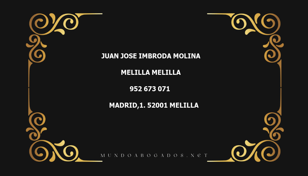 abogado Juan Jose Imbroda Molina en la localidad de Melilla