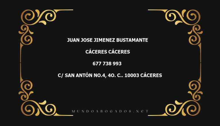 abogado Juan Jose Jimenez Bustamante en la localidad de Cáceres