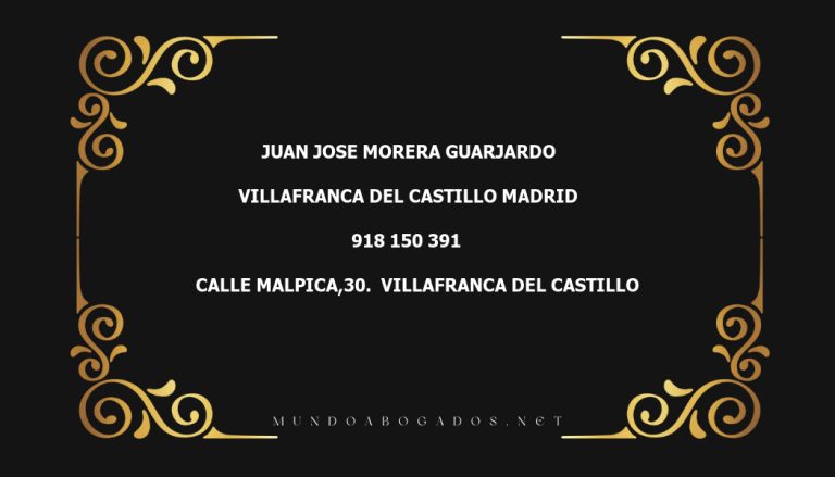 abogado Juan Jose Morera Guarjardo en la localidad de Villafranca del Castillo