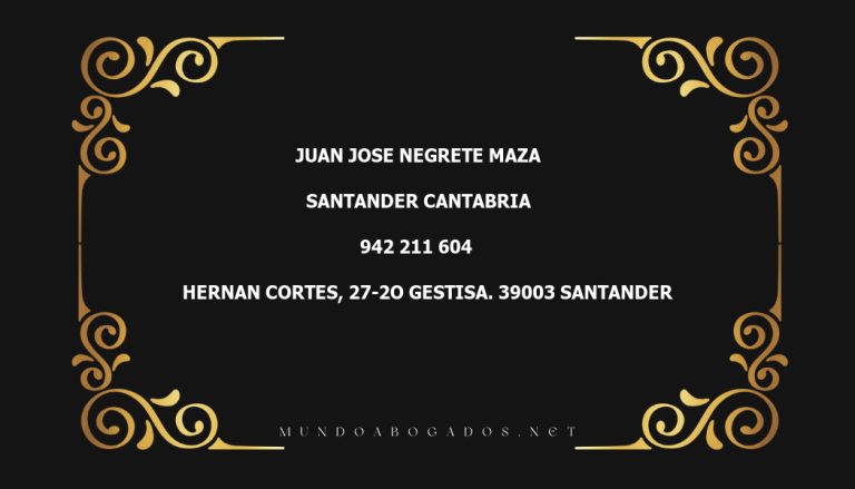 abogado Juan Jose Negrete Maza en la localidad de Santander