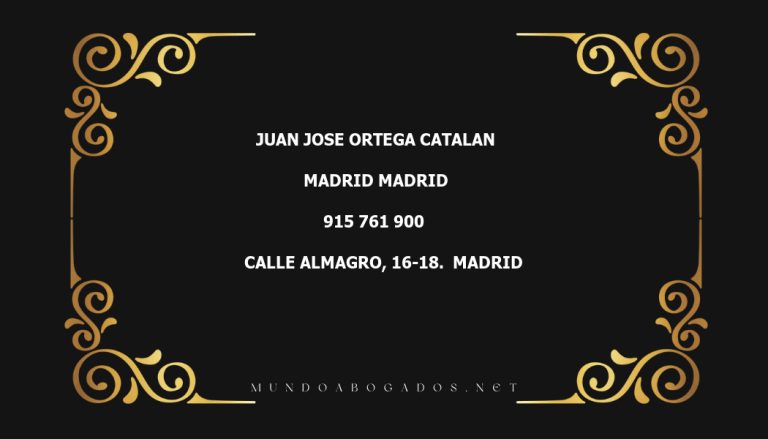 abogado Juan Jose Ortega Catalan en la localidad de Madrid