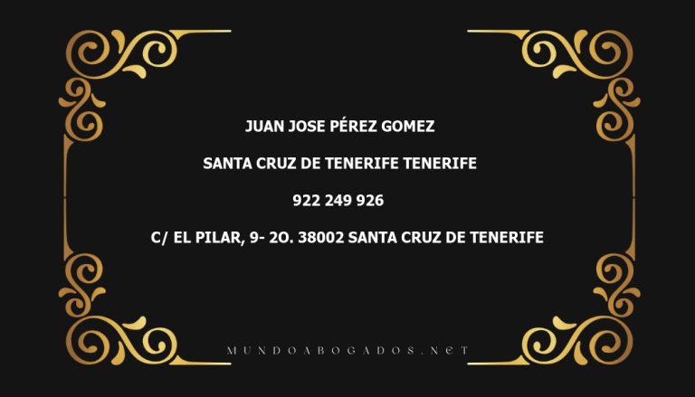 abogado Juan Jose Pérez Gomez en la localidad de Santa Cruz de Tenerife