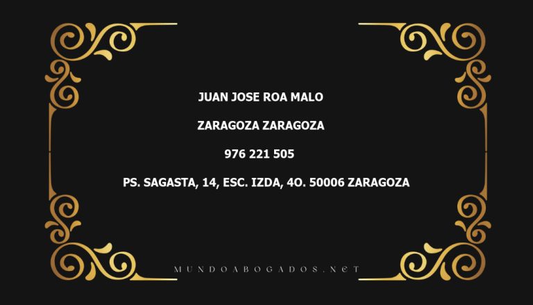 abogado Juan Jose Roa Malo en la localidad de Zaragoza