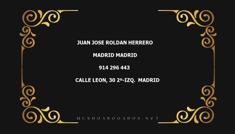 abogado Juan Jose Roldan Herrero en la localidad de Madrid