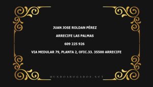 abogado Juan Jose Roldan Pérez en la localidad de Arrecife