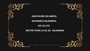 abogado Juan Julián Cea García en la localidad de Salamanca