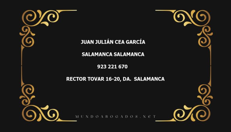 abogado Juan Julián Cea García en la localidad de Salamanca