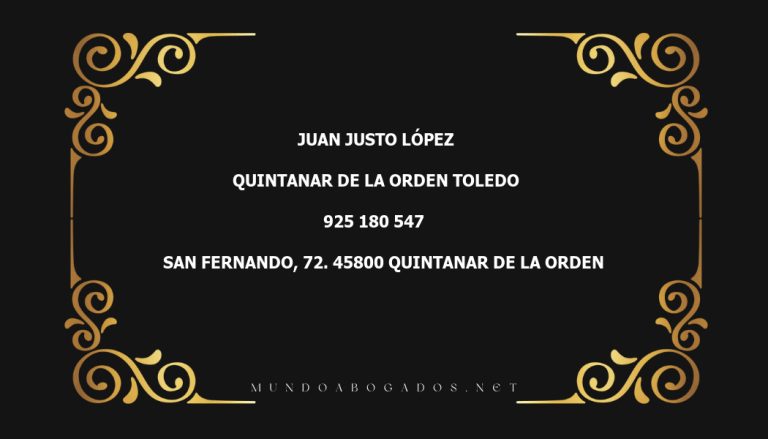 abogado Juan Justo López en la localidad de Quintanar de la Orden