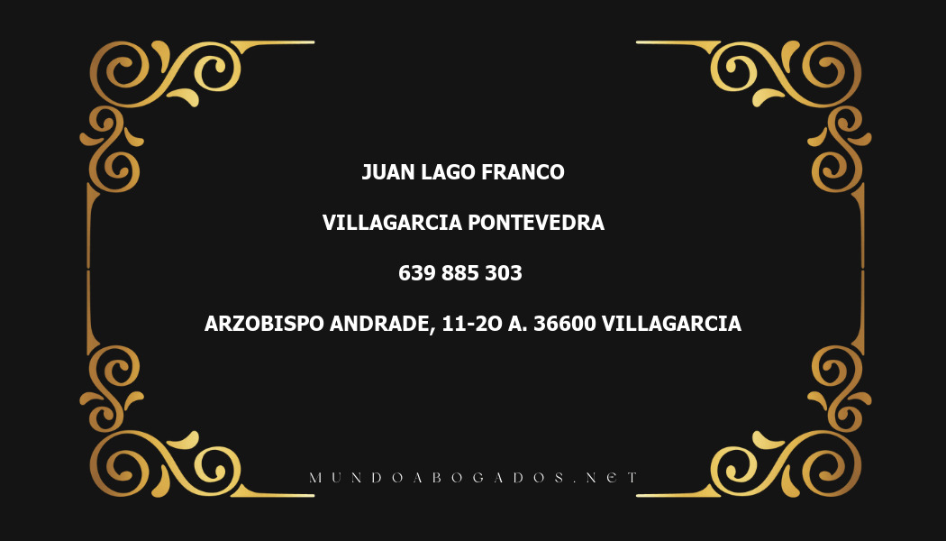 abogado Juan Lago Franco en la localidad de Villagarcia