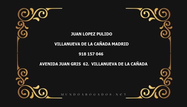 abogado Juan Lopez Pulido en la localidad de Villanueva de la Cañada