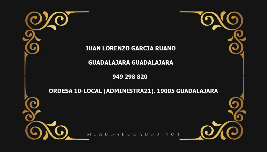 abogado Juan Lorenzo Garcia Ruano en la localidad de Guadalajara