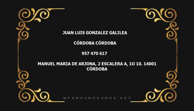 abogado Juan Luis Gonzalez Galilea en la localidad de Córdoba