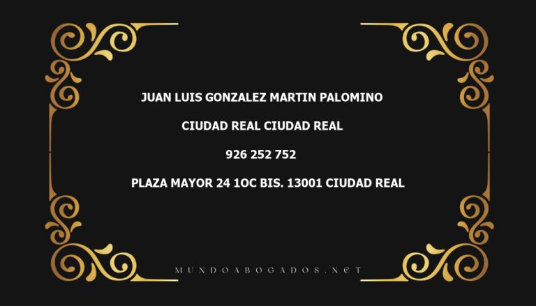 abogado Juan Luis Gonzalez Martin Palomino en la localidad de Ciudad Real