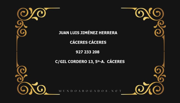 abogado Juan Luis Jiménez Herrera en la localidad de Cáceres