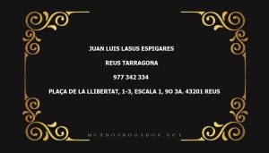 abogado Juan Luis Lasus Espigares en la localidad de Reus