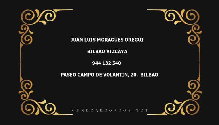 abogado Juan Luis Moragues Oregui en la localidad de Bilbao