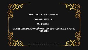 abogado Juan Luis O´Farrell Conejo en la localidad de Tomares