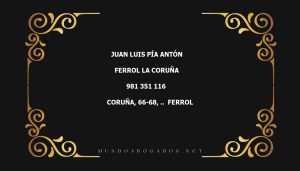 abogado Juan Luis Pía Antón en la localidad de Ferrol