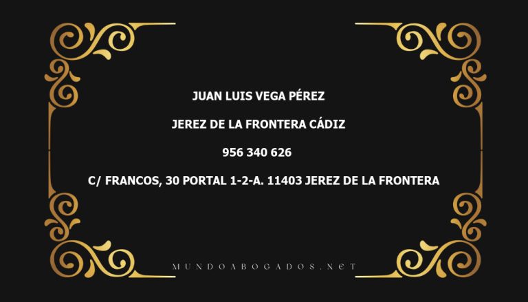 abogado Juan Luis Vega Pérez en la localidad de Jerez de la Frontera