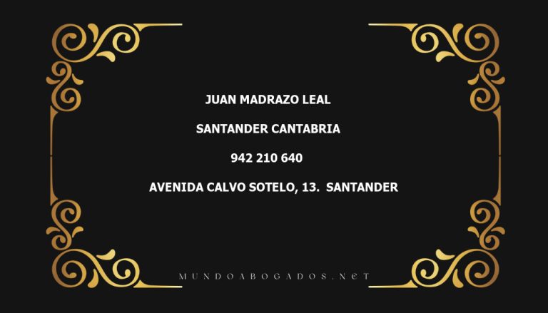 abogado Juan Madrazo Leal en la localidad de Santander