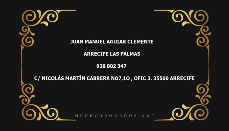 abogado Juan Manuel Aguiar Clemente en la localidad de Arrecife