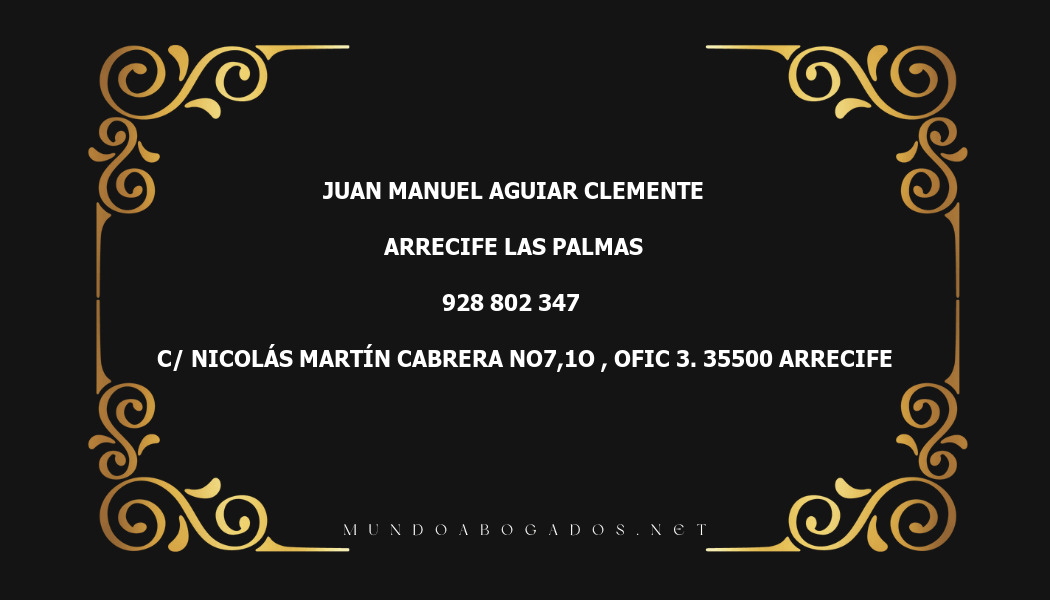 abogado Juan Manuel Aguiar Clemente en la localidad de Arrecife