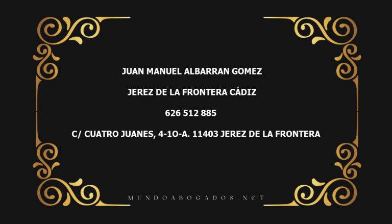 abogado Juan Manuel Albarran Gomez en la localidad de Jerez de la Frontera