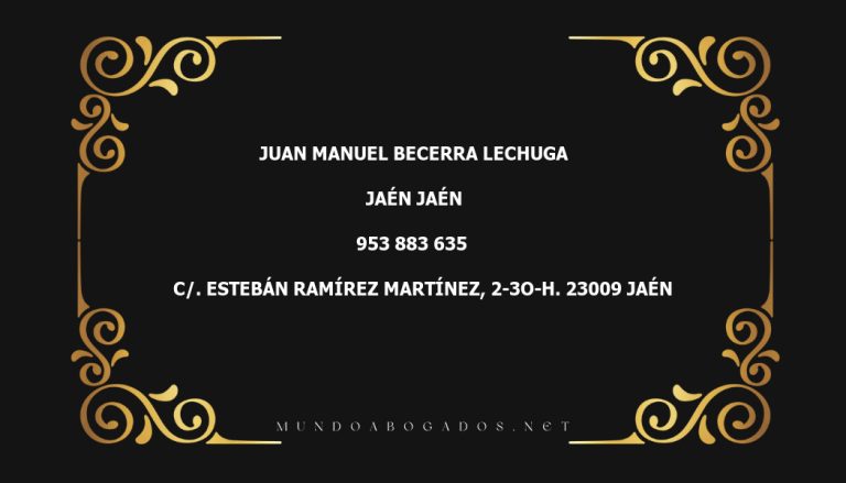 abogado Juan Manuel Becerra Lechuga en la localidad de Jaén