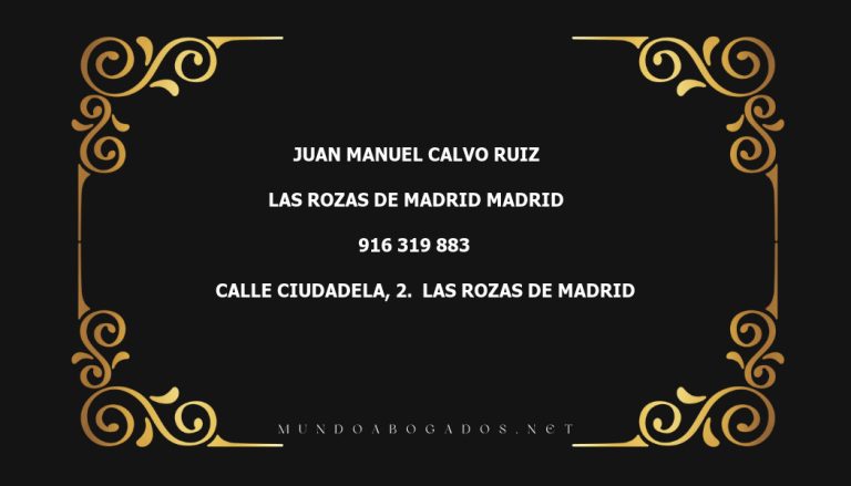 abogado Juan Manuel Calvo Ruiz en la localidad de Las Rozas de Madrid