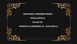 abogado Juan Manuel Fernandez Priego en la localidad de Sevilla