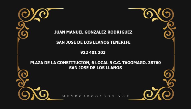 abogado Juan Manuel Gonzalez Rodriguez en la localidad de San Jose de Los Llanos