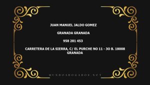 abogado Juan Manuel Jaldo Gomez en la localidad de Granada