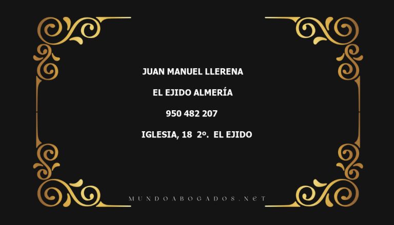 abogado Juan Manuel Llerena en la localidad de El Ejido