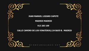 abogado Juan Manuel Lozano Capote en la localidad de Madrid