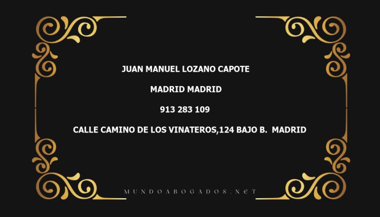 abogado Juan Manuel Lozano Capote en la localidad de Madrid