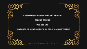 abogado Juan Manuel Martin Sanchez-Molero en la localidad de Toledo