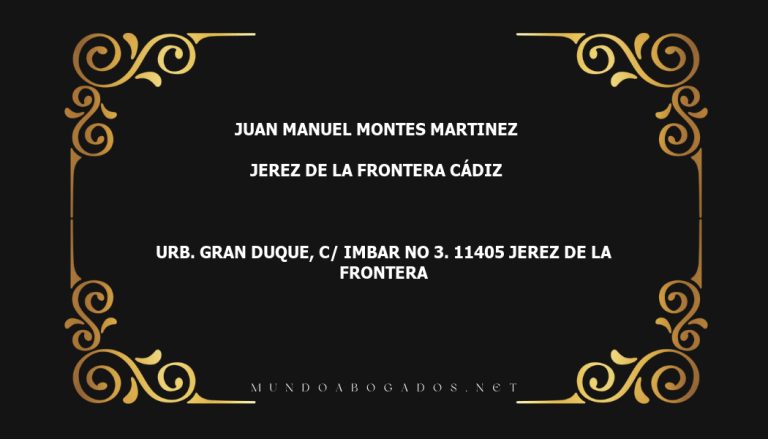 abogado Juan Manuel Montes Martinez en la localidad de Jerez de la Frontera