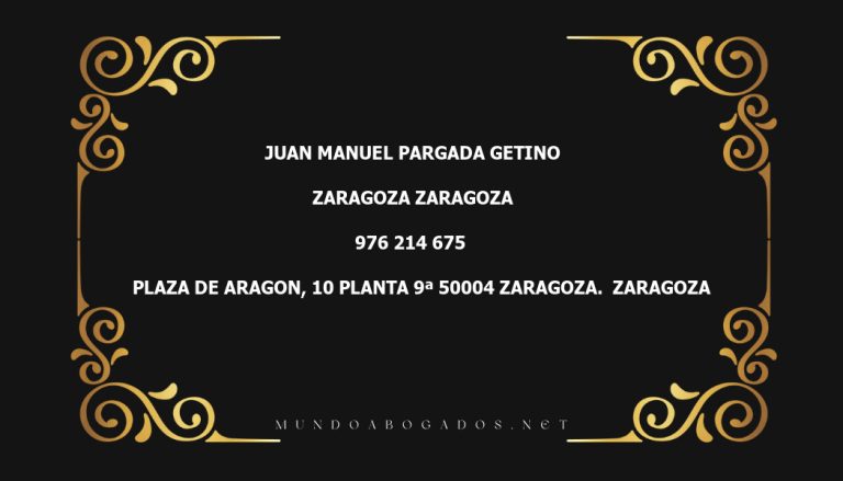 abogado Juan Manuel Pargada Getino en la localidad de Zaragoza