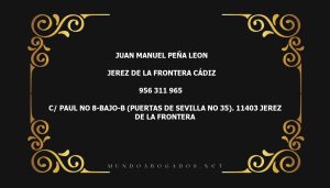 abogado Juan Manuel Peña Leon en la localidad de Jerez de la Frontera