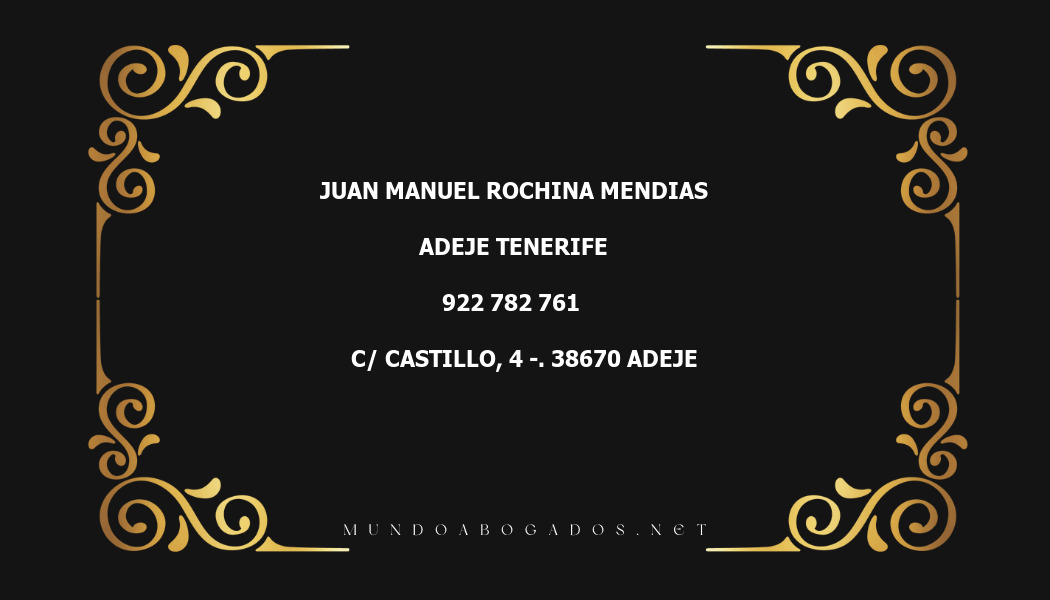 abogado Juan Manuel Rochina Mendias en la localidad de Adeje