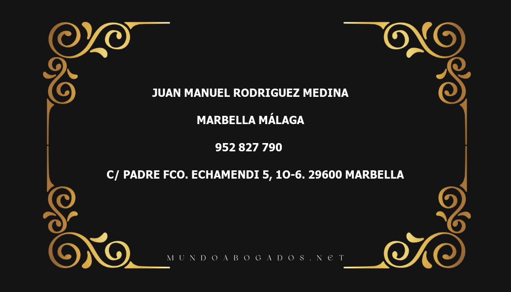 abogado Juan Manuel Rodriguez Medina en la localidad de Marbella