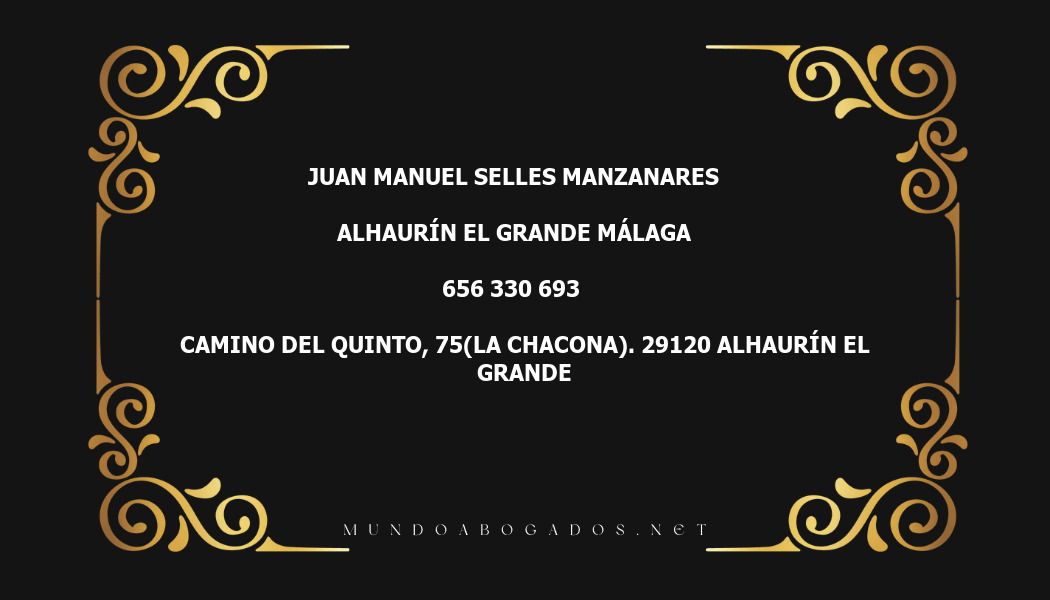 abogado Juan Manuel Selles Manzanares en la localidad de Alhaurín el Grande